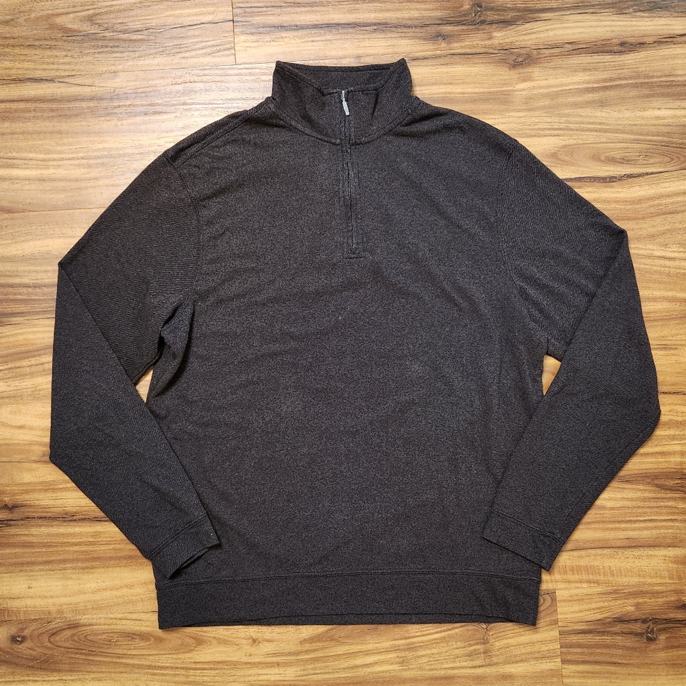 Haggar Clothing Dark Gray Quarter Zip Size Large